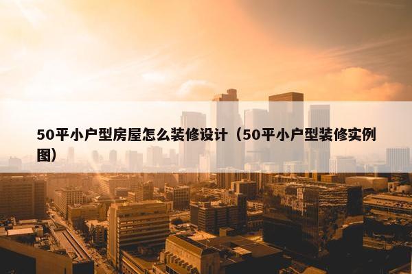 50平小户型房屋怎么装修设计（50平小户型装修实例图）