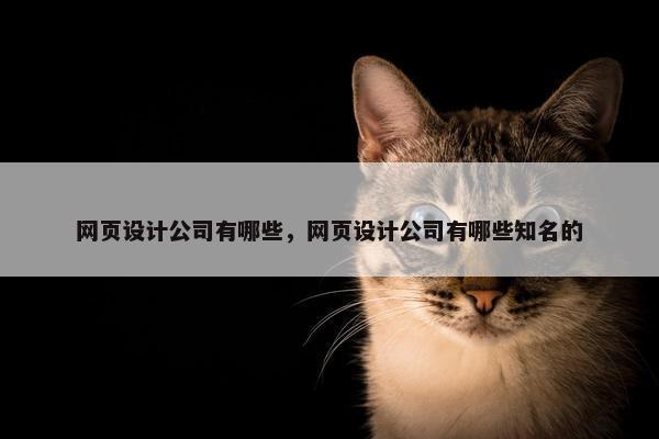 网页设计公司有哪些，网页设计公司有哪些知名的