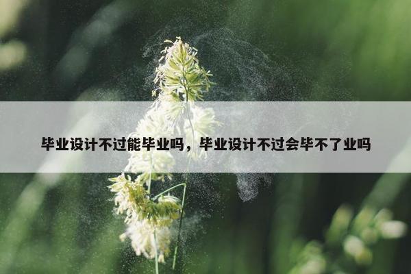 毕业设计不过能毕业吗，毕业设计不过会毕不了业吗