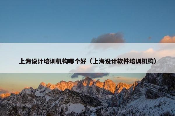 上海设计培训机构哪个好（上海设计软件培训机构）