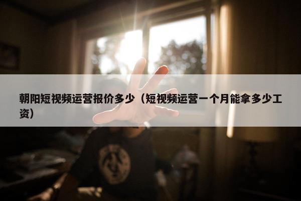 朝阳短视频运营报价多少（短视频运营一个月能拿多少工资）