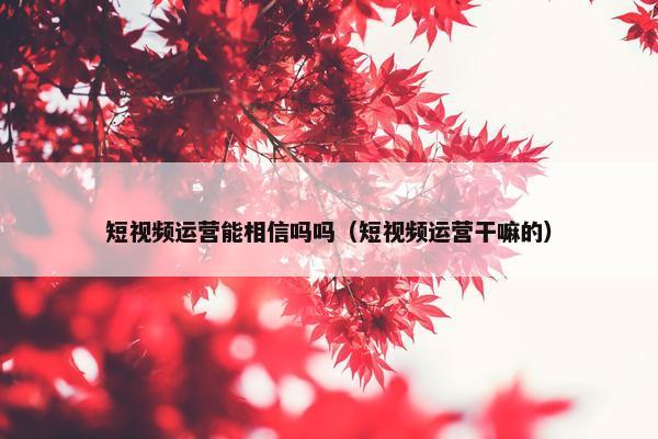 短视频运营能相信吗吗（短视频运营干嘛的）