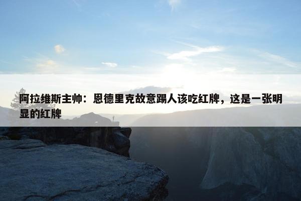 阿拉维斯主帅：恩德里克故意踢人该吃红牌，这是一张明显的红牌