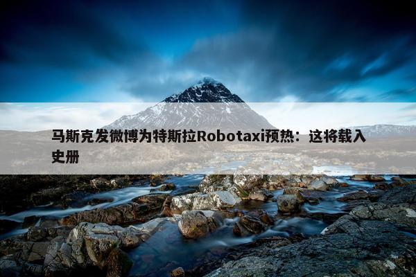 马斯克发微博为特斯拉Robotaxi预热：这将载入史册