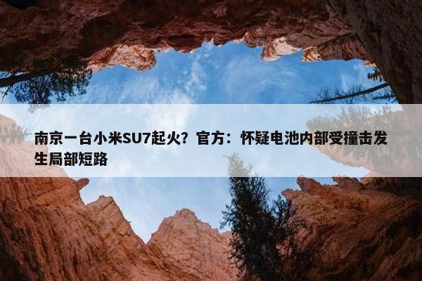 南京一台小米SU7起火？官方：怀疑电池内部受撞击发生局部短路