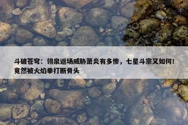 斗破苍穹：翎泉返场威胁萧炎有多惨，七星斗宗又如何！竟然被火焰拳打断骨头