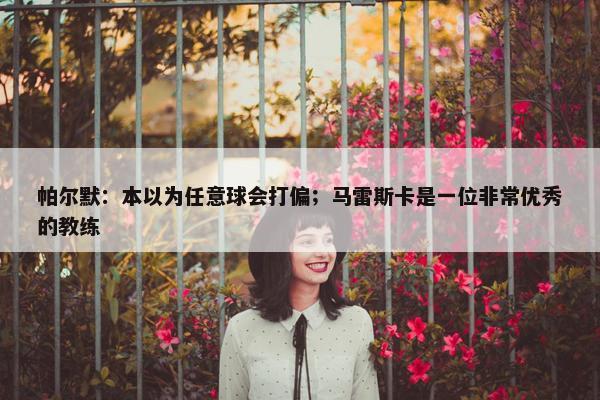 帕尔默：本以为任意球会打偏；马雷斯卡是一位非常优秀的教练