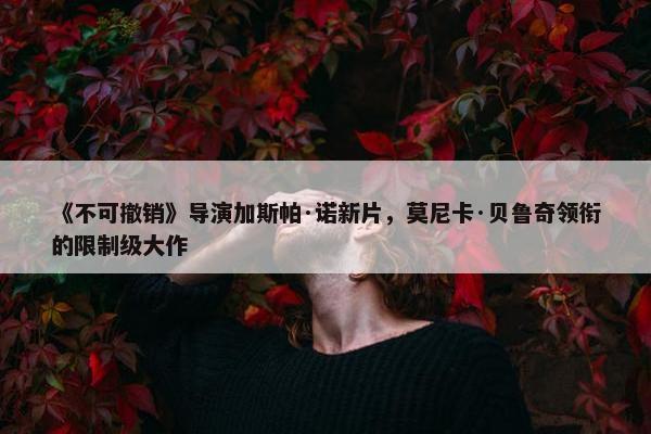 《不可撤销》导演加斯帕·诺新片，莫尼卡·贝鲁奇领衔的限制级大作