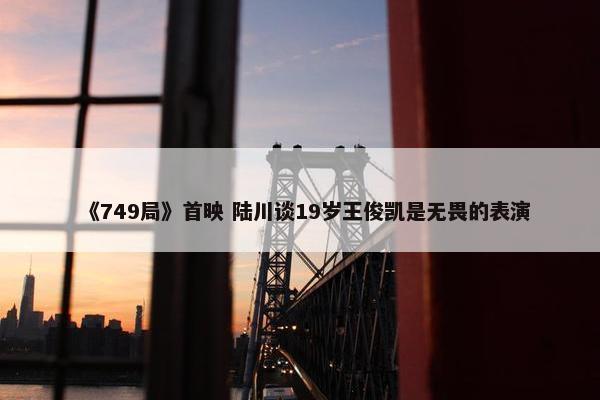 《749局》首映 陆川谈19岁王俊凯是无畏的表演