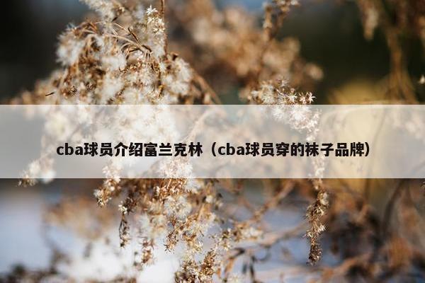 cba球员介绍富兰克林（cba球员穿的袜子品牌）