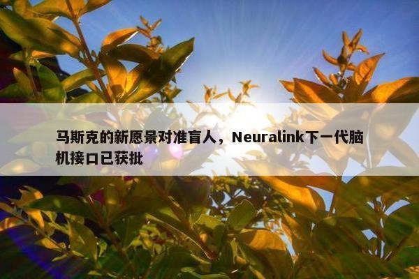 马斯克的新愿景对准盲人，Neuralink下一代脑机接口已获批