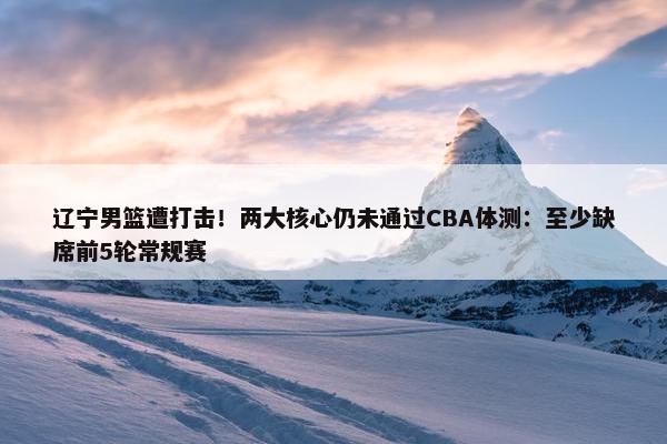 辽宁男篮遭打击！两大核心仍未通过CBA体测：至少缺席前5轮常规赛