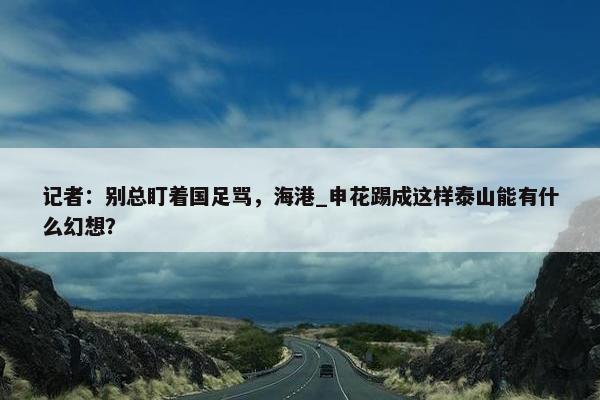 记者：别总盯着国足骂，海港_申花踢成这样泰山能有什么幻想？