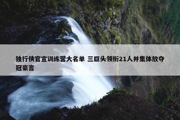 独行侠官宣训练营大名单 三巨头领衔21人并集体放夺冠豪言