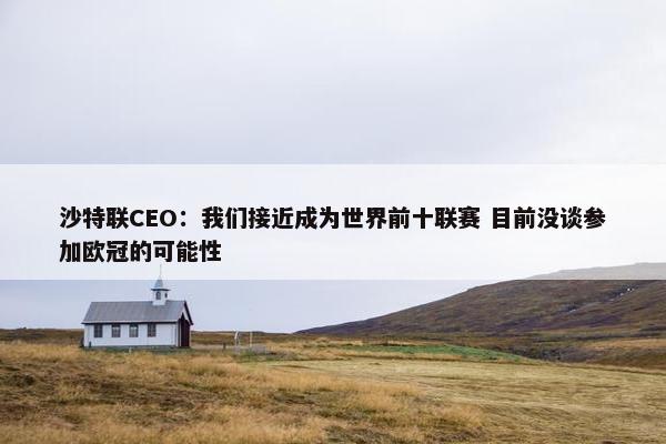 沙特联CEO：我们接近成为世界前十联赛 目前没谈参加欧冠的可能性