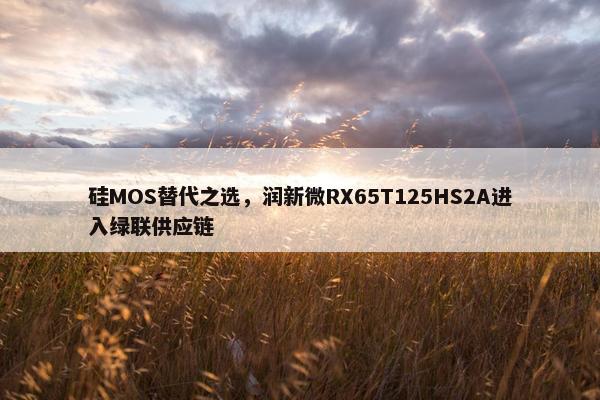 硅MOS替代之选，润新微RX65T125HS2A进入绿联供应链