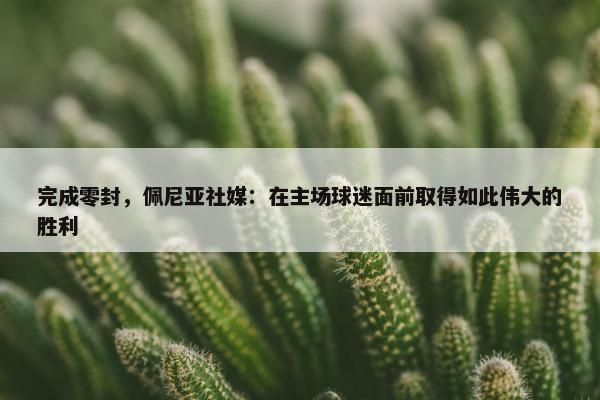 完成零封，佩尼亚社媒：在主场球迷面前取得如此伟大的胜利