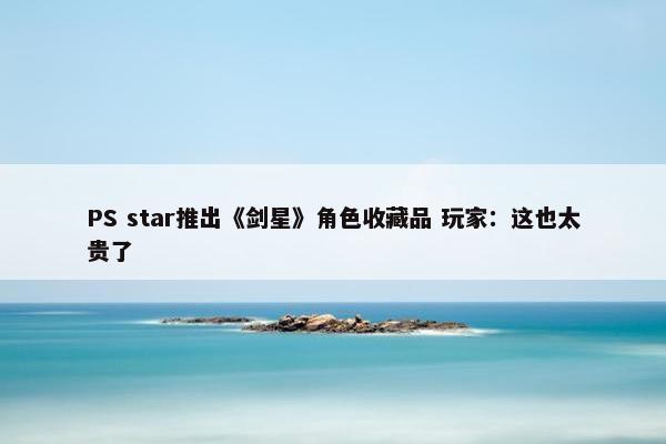 PS star推出《剑星》角色收藏品 玩家：这也太贵了