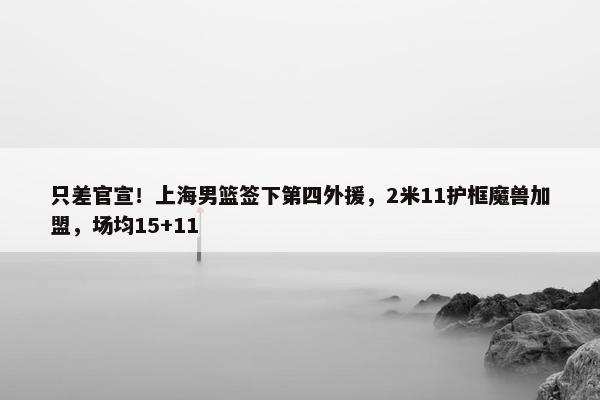 只差官宣！上海男篮签下第四外援，2米11护框魔兽加盟，场均15+11