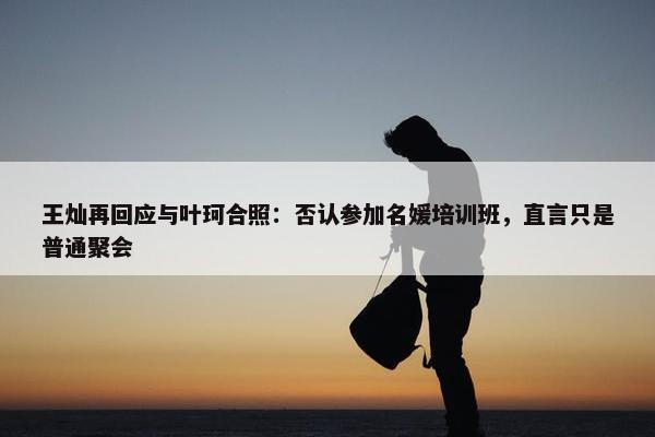 王灿再回应与叶珂合照：否认参加名媛培训班，直言只是普通聚会