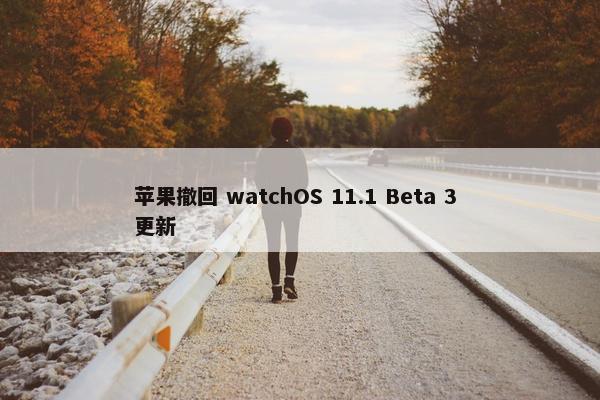 苹果撤回 watchOS 11.1 Beta 3 更新