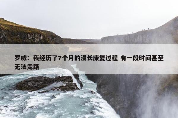 罗威：我经历了7个月的漫长康复过程 有一段时间甚至无法走路