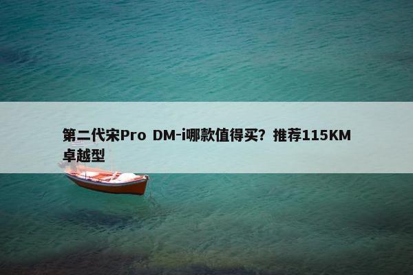 第二代宋Pro DM-i哪款值得买？推荐115KM卓越型