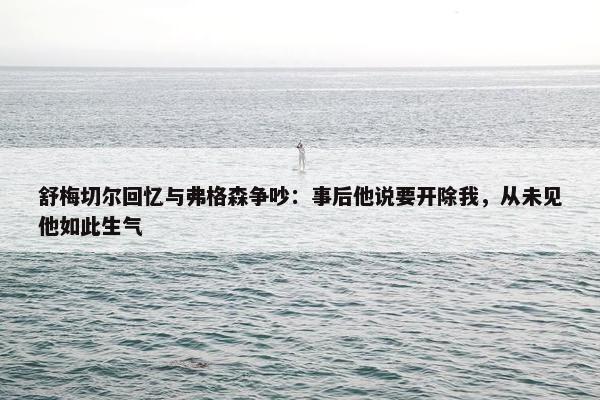 舒梅切尔回忆与弗格森争吵：事后他说要开除我，从未见他如此生气