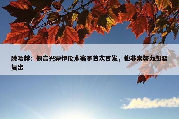 滕哈赫：很高兴霍伊伦本赛季首次首发，他非常努力想要复出