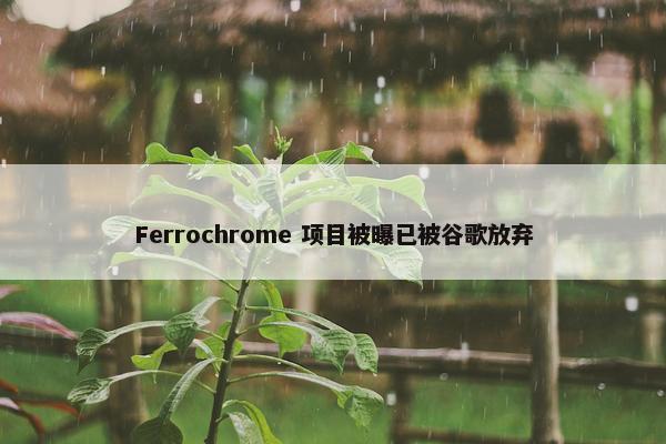 Ferrochrome 项目被曝已被谷歌放弃