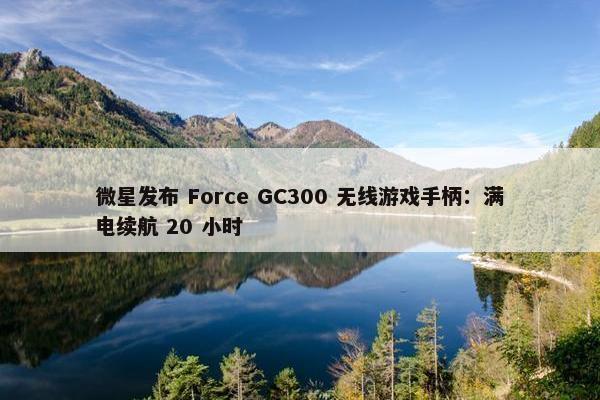 微星发布 Force GC300 无线游戏手柄：满电续航 20 小时