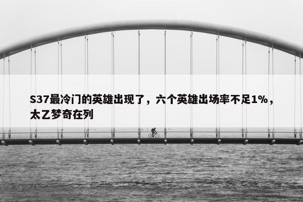 S37最冷门的英雄出现了，六个英雄出场率不足1%，太乙梦奇在列