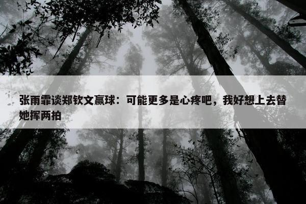 张雨霏谈郑钦文赢球：可能更多是心疼吧，我好想上去替她挥两拍