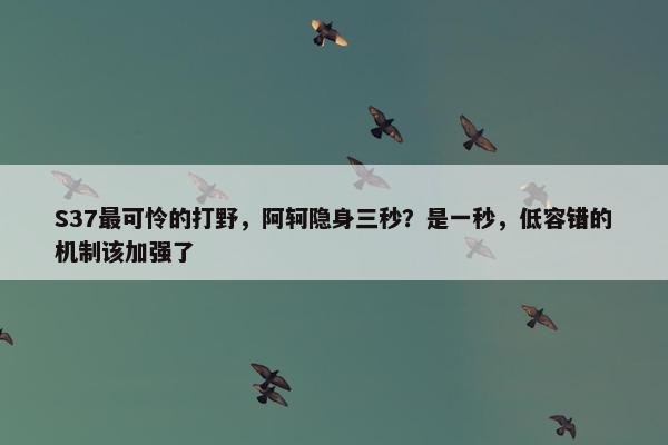 S37最可怜的打野，阿轲隐身三秒？是一秒，低容错的机制该加强了