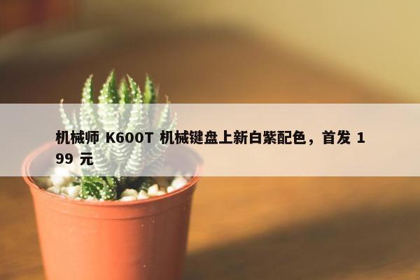 机械师 K600T 机械键盘上新白紫配色，首发 199 元