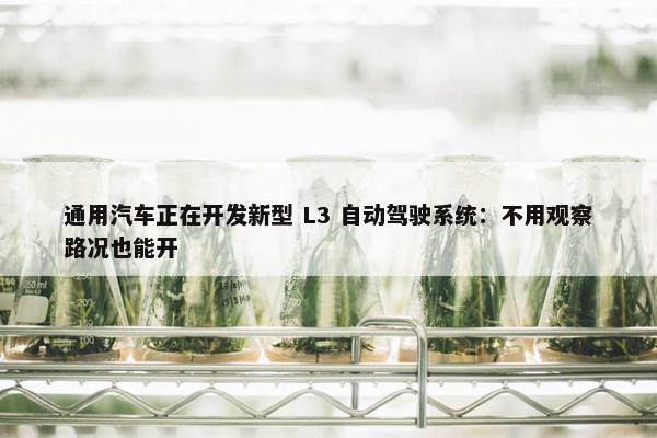 通用汽车正在开发新型 L3 自动驾驶系统：不用观察路况也能开