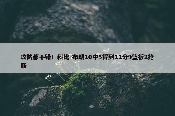 攻防都不错！科比-布朗10中5得到11分9篮板2抢断