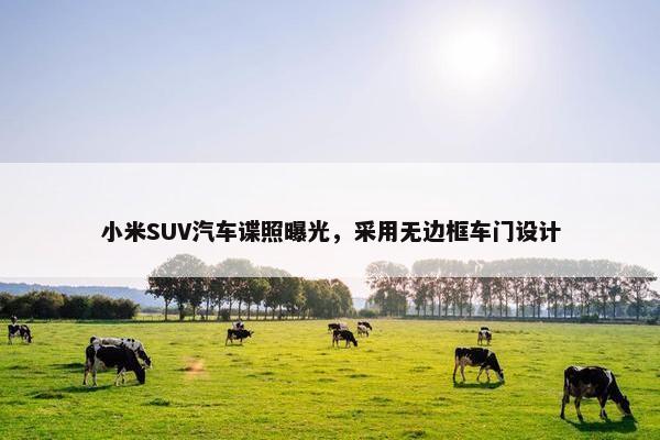 小米SUV汽车谍照曝光，采用无边框车门设计