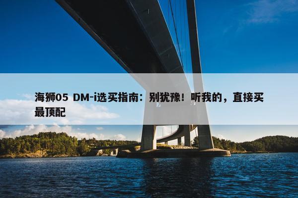 海狮05 DM-i选买指南：别犹豫！听我的，直接买最顶配