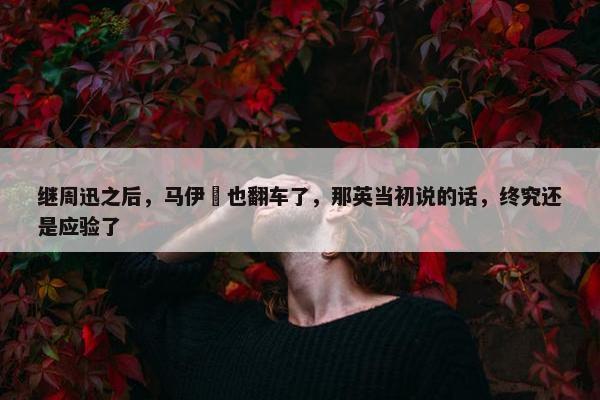 继周迅之后，马伊琍也翻车了，那英当初说的话，终究还是应验了