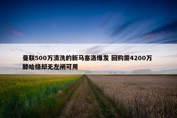 曼联500万清洗的新马塞洛爆发 回购需4200万 滕哈格却无左闸可用