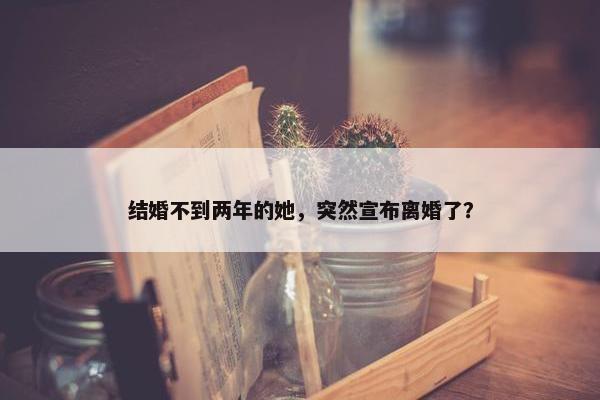 结婚不到两年的她，突然宣布离婚了？