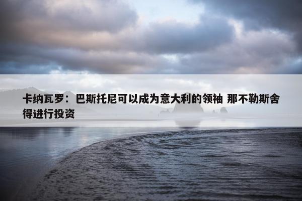 卡纳瓦罗：巴斯托尼可以成为意大利的领袖 那不勒斯舍得进行投资