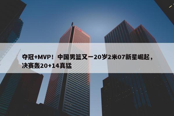 夺冠+MVP！中国男篮又一20岁2米07新星崛起，决赛轰20+14真猛