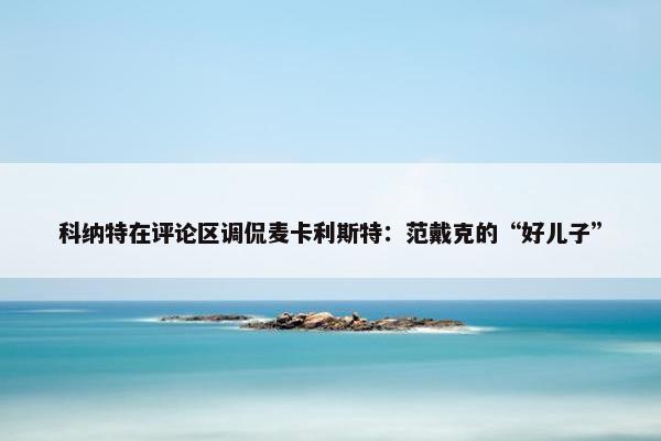 科纳特在评论区调侃麦卡利斯特：范戴克的“好儿子”