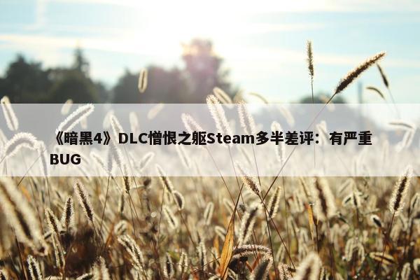 《暗黑4》DLC憎恨之躯Steam多半差评：有严重BUG