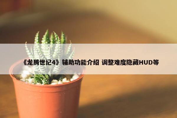 《龙腾世纪4》辅助功能介绍 调整难度隐藏HUD等