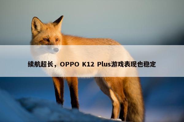 续航超长，OPPO K12 Plus游戏表现也稳定