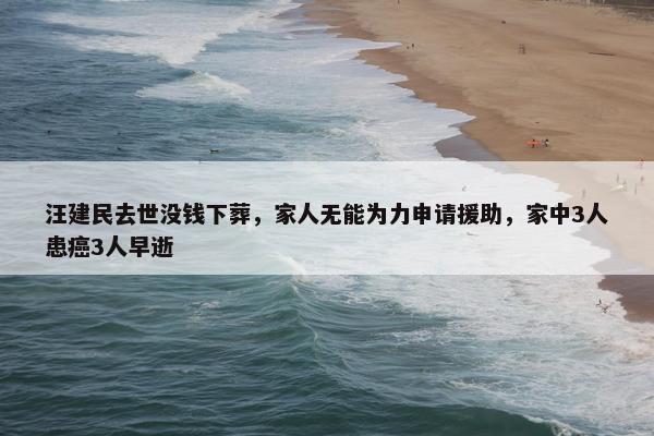 汪建民去世没钱下葬，家人无能为力申请援助，家中3人患癌3人早逝