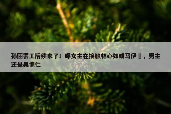 孙俪罢工后续来了！曝女主在接触林心如或马伊琍，男主还是吴慷仁